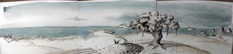 Blossoms - panoramic painting